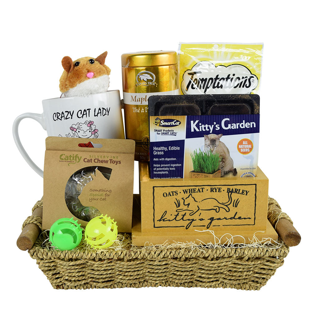 Same-day pet gift basket with bakery treats and personalized message