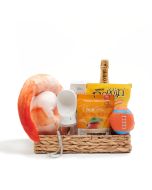 New Dog Treats & Toys Gift Basket with Champagne, dog gift baskets, dog gifts, gifts, pet toys, chew toys, dog treats, champagne gift baskets