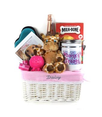 Happy Days Dog Gift Basket With Champagne