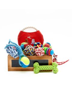 Complete Dog Toy Gift Basket, dog gift baskets, dog gifts, gifts, dog toys